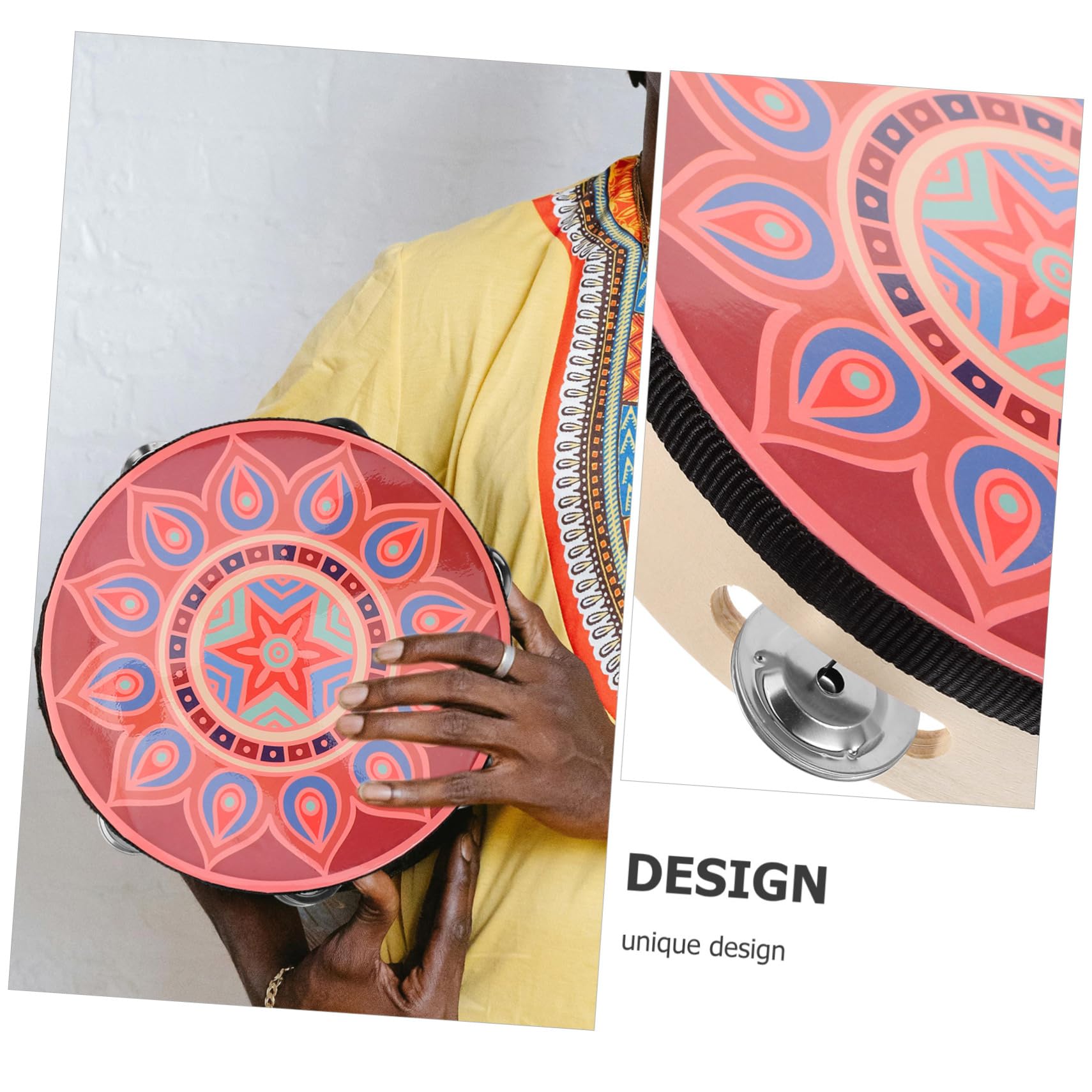 ibasenice 5piezas Tambourine De Madera De Instrumento De Percusión Para Adultos Para Danza y Entretenimiento Portátil y Ligero Fácil De Usar y Aprender