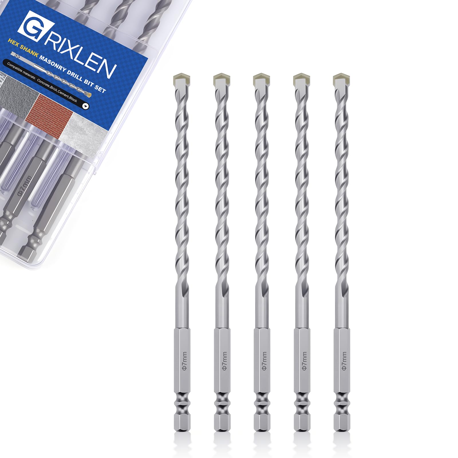 GRIXLEN Masonry Drill Bits - 3 Pack 4mm -27 GRIXLEN Masonry Drill Bits - 3 Pack 4mm -27