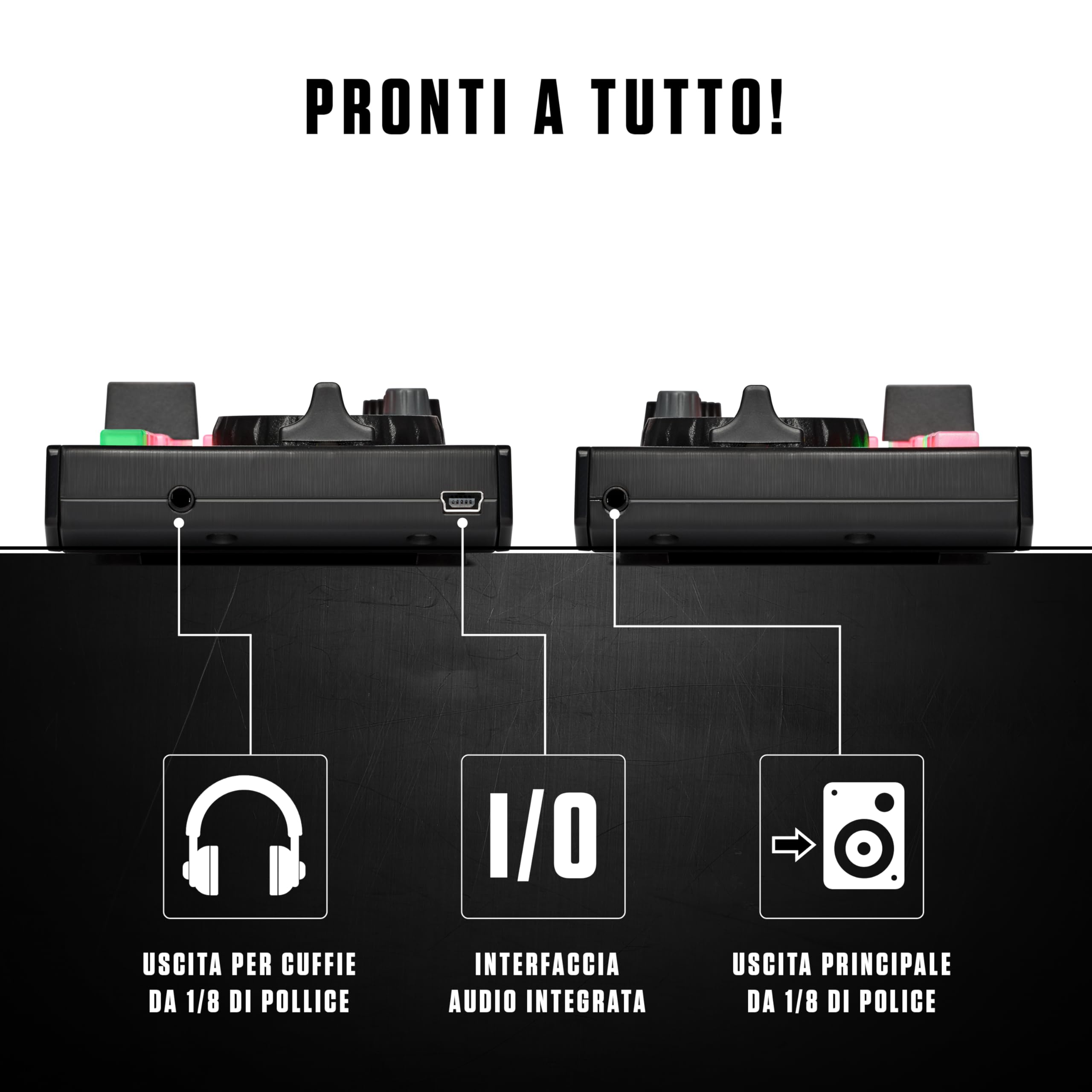 Numark DJ2GO2 Touch Controller DJ Compatta USB 2 Deck Serato DJ Mixer Crossfader Scheda Audio Jog Wheel Capacitive