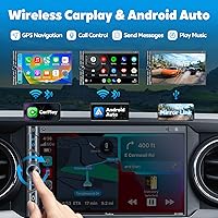 Vista 2 de Estéreo inalámbrico de doble DIN para automóvil con Apple Carplay, Android Auto - Pantalla TFT HD de 7 pulgadas, Bluetooth, subwoofer, Mirror Link