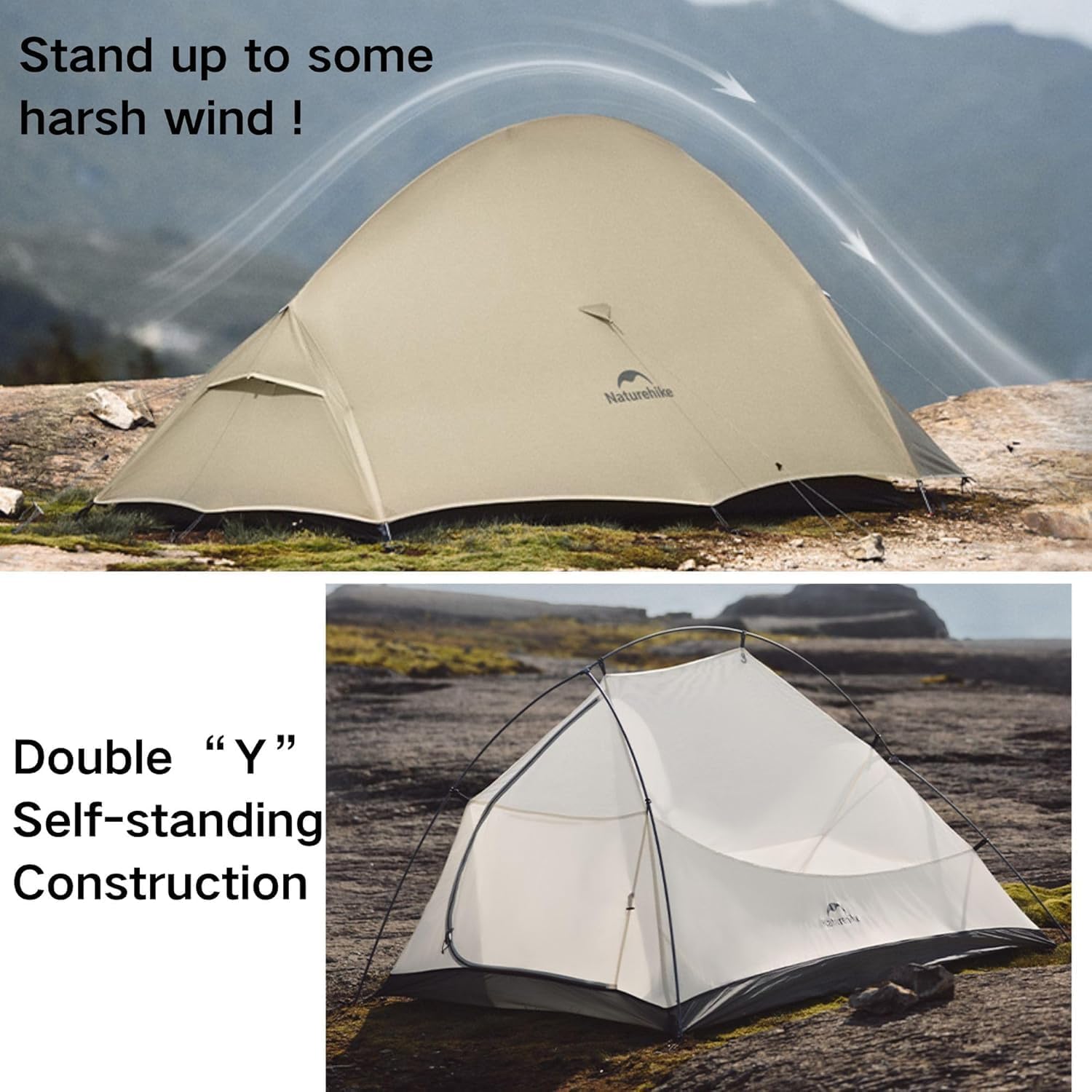 Naturehike Cloud Up Pro namiot 2024, ultralekki namiot, 1,75 kg (wszystkie akcesoria w zestawie), podwójny namiot dla 2 osób, do jazdy na rowerze, kempingu, podróży z plecakiem