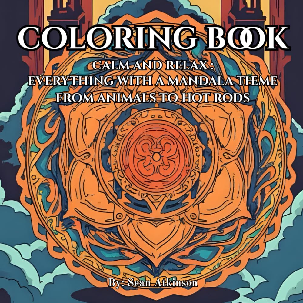 Mandala theme for relaxing and mind Clarity: Relax and unwind with the beauty of mandala themed animals and hot rods.