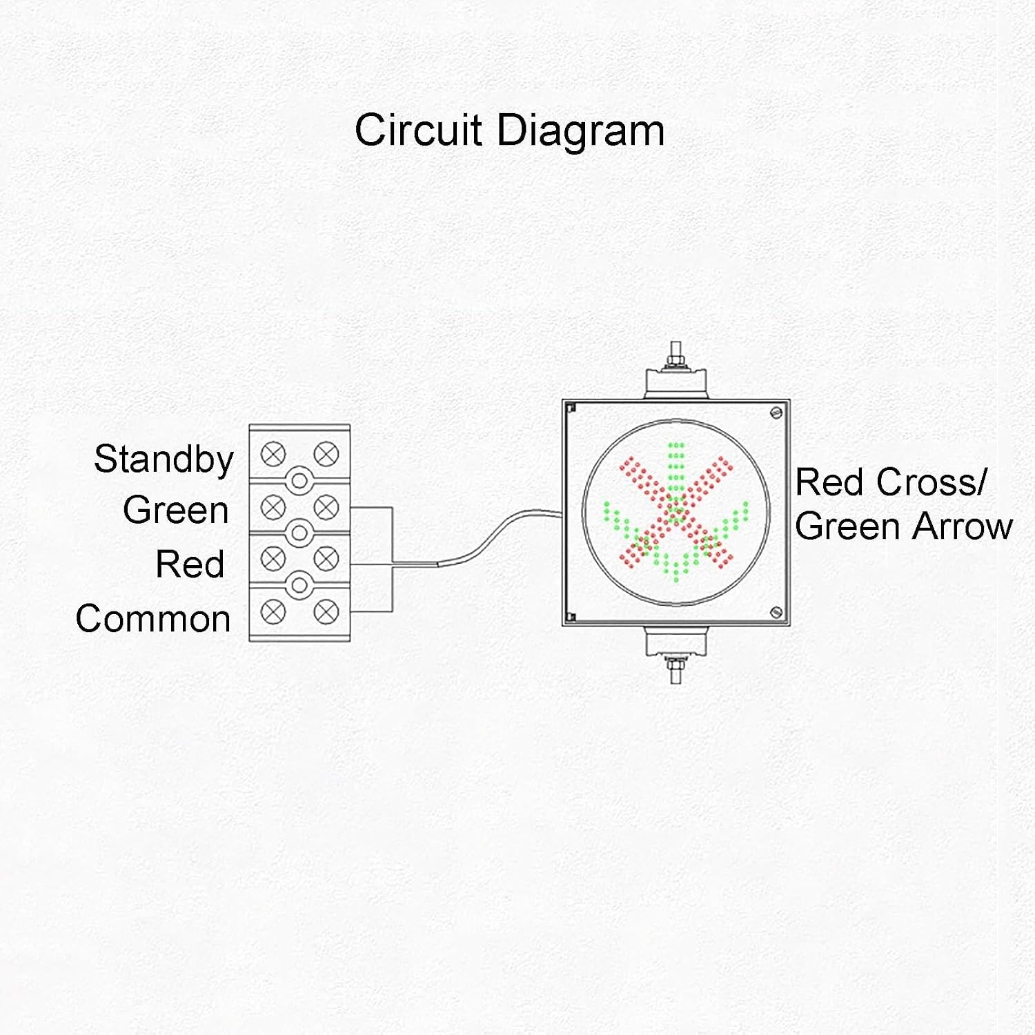 LED Traffic Stop Light, 1 Light Red X/Green Arrow 8Inch/12Inch, Traffic Light PC Housing IP65 Industrial Loading Dock Bay Light, Road Traffic Indicator Light(200mm/8in-110V)