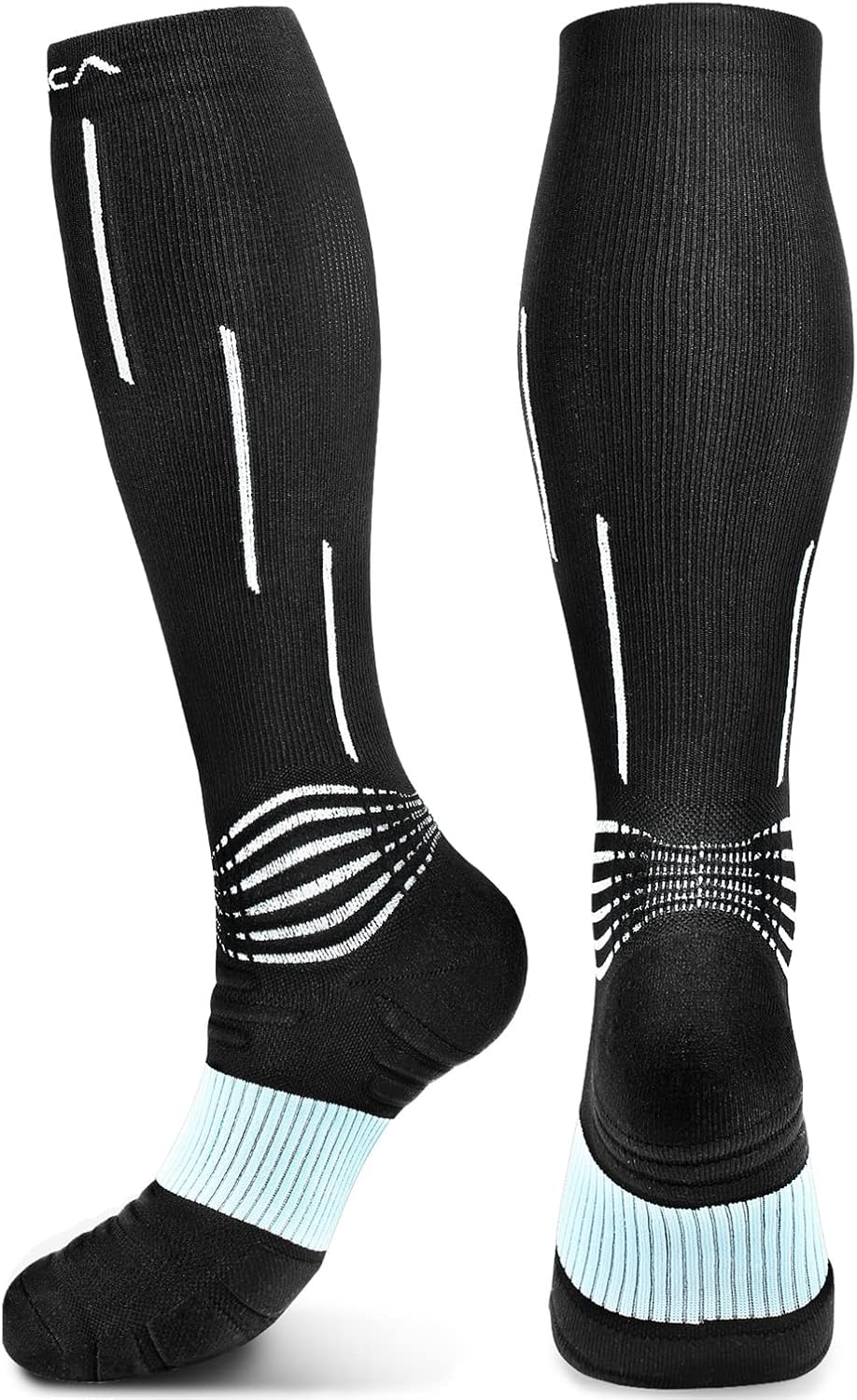 NEENCA Compression Socks, Medical Athletic Calf Socks for Injury Recovery & Pain Relief, Sports Protection—1 Pair, 20-30 mmhg