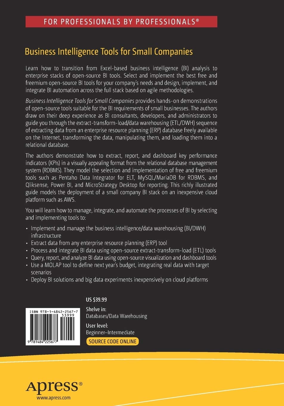 Business Intelligence Tools for Small Companies: A Guide to Free and  Low-Cost Solutions : Nogués, Albert, Valladares, Juan: Amazon.de: Bücher