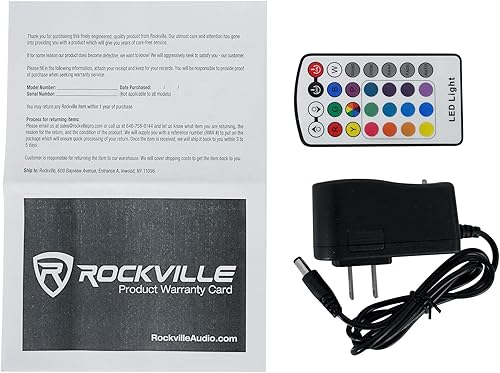 Miniatura 9 de (4) Rockville Mini RF1 RGBWA+ DJParty LED luces de lavado (acero inoxidable) + controles remotos RF