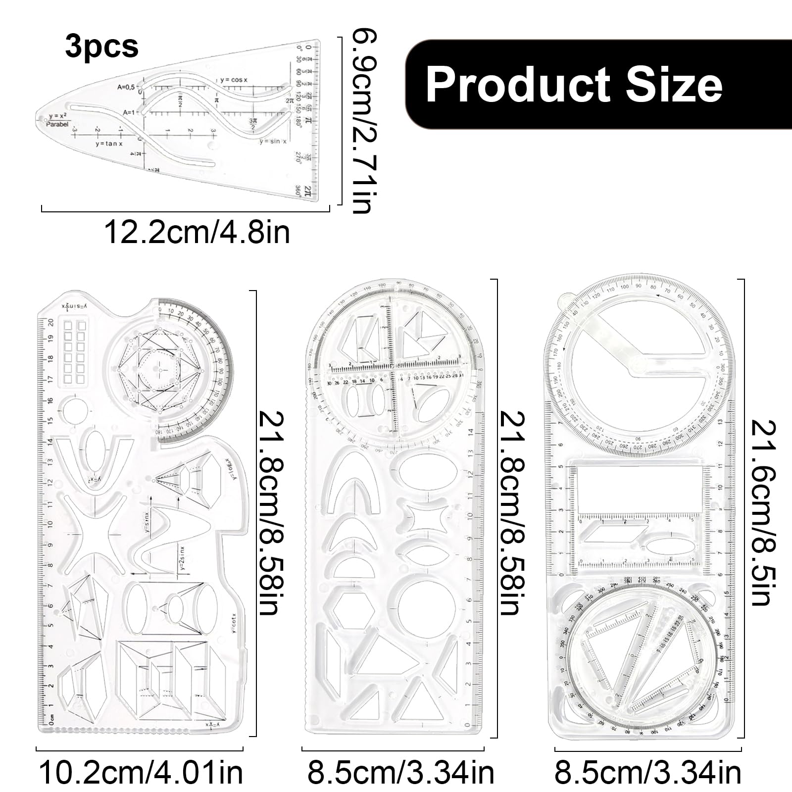 Qpout 20 Pièces Pochoir Formes Géométriques, Pochoir De Peinture Pour Enfants, Triangle Circulaire Amour Carré Pochoir De Peinture Pochoir De Peinture, Outils De Dessin Pour Les Jardins D'enfants