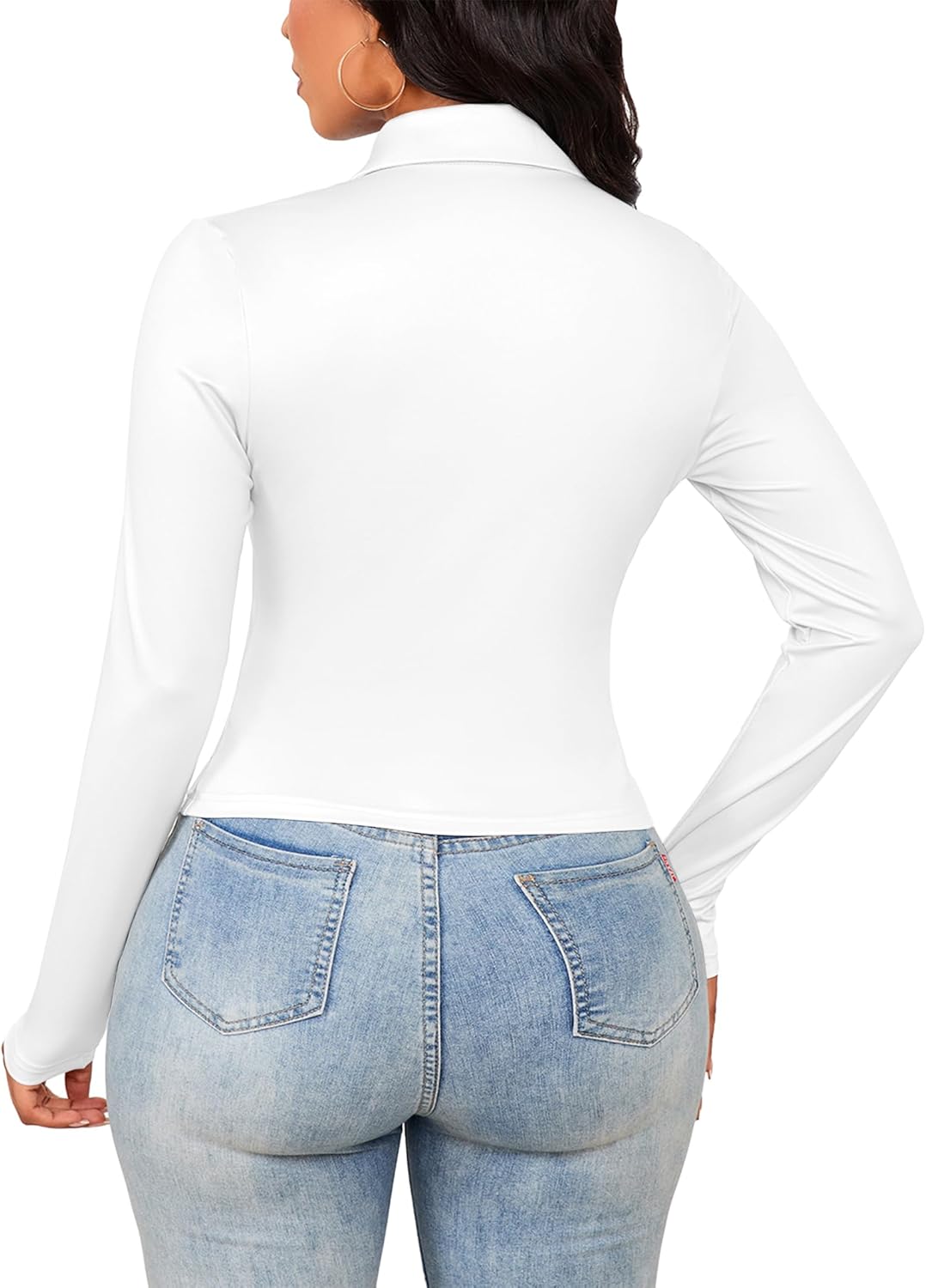 LovelyWholesale Women Sexy Button Down Shirts Long Sleeve Collared Tie Dye Tops - Image 3