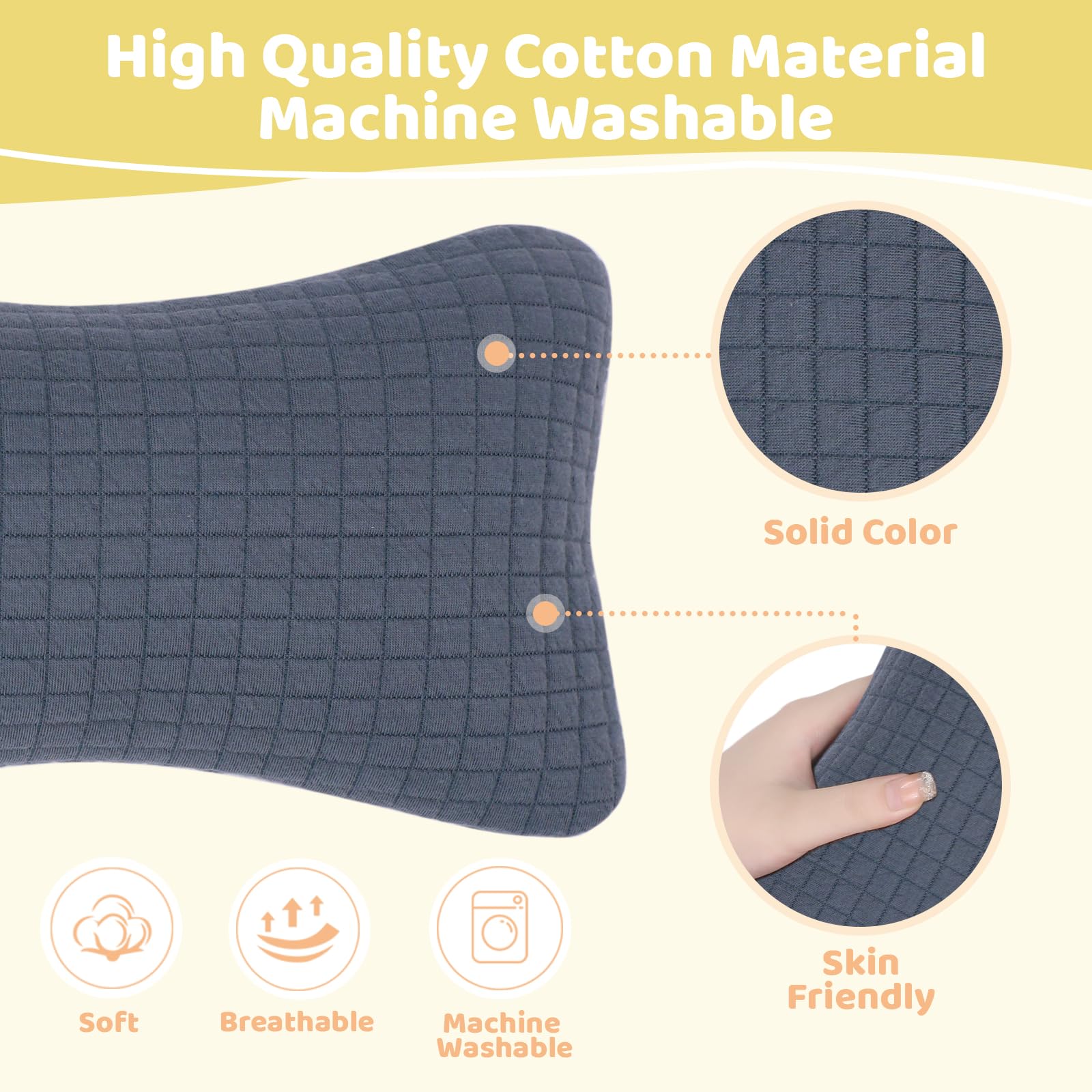 vocheer Small Pillows for Sleeping 11"x 7" Mini Travel Pillow, Tiny Pillows for Neck Wrist, Lumbar and Knee, Pets Pillow - Image 2