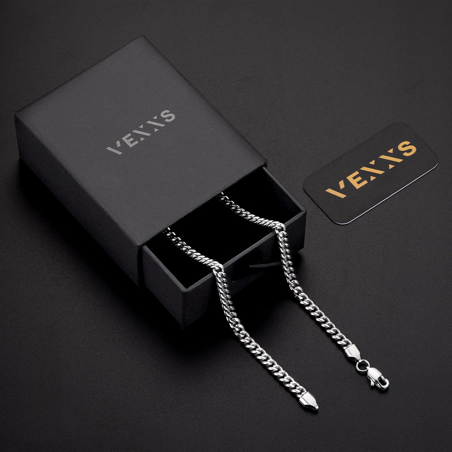 VEXXS Men's Gold Chain, 14K Real Gold Plated Miami Cuban Link Chain, Durable No Color Fading 4mm 5mm Men’s Necklace Chain