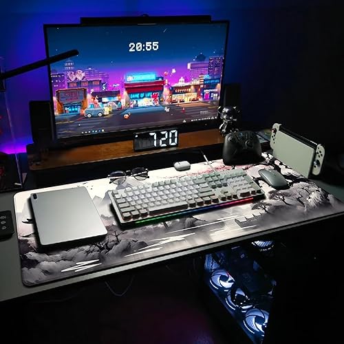 Miniatura 2 de Alfombrilla de mouse japonesa grande para juegos de anime extendida con bordes cosidos de 0.118 in para oficina en casa, 31.5 x 11.8 pulgadas