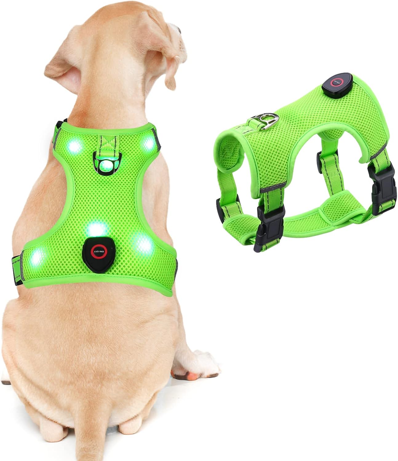 Newest LED Dog Harness USB Rechargeable [3 Lighting Modes] Brifit No