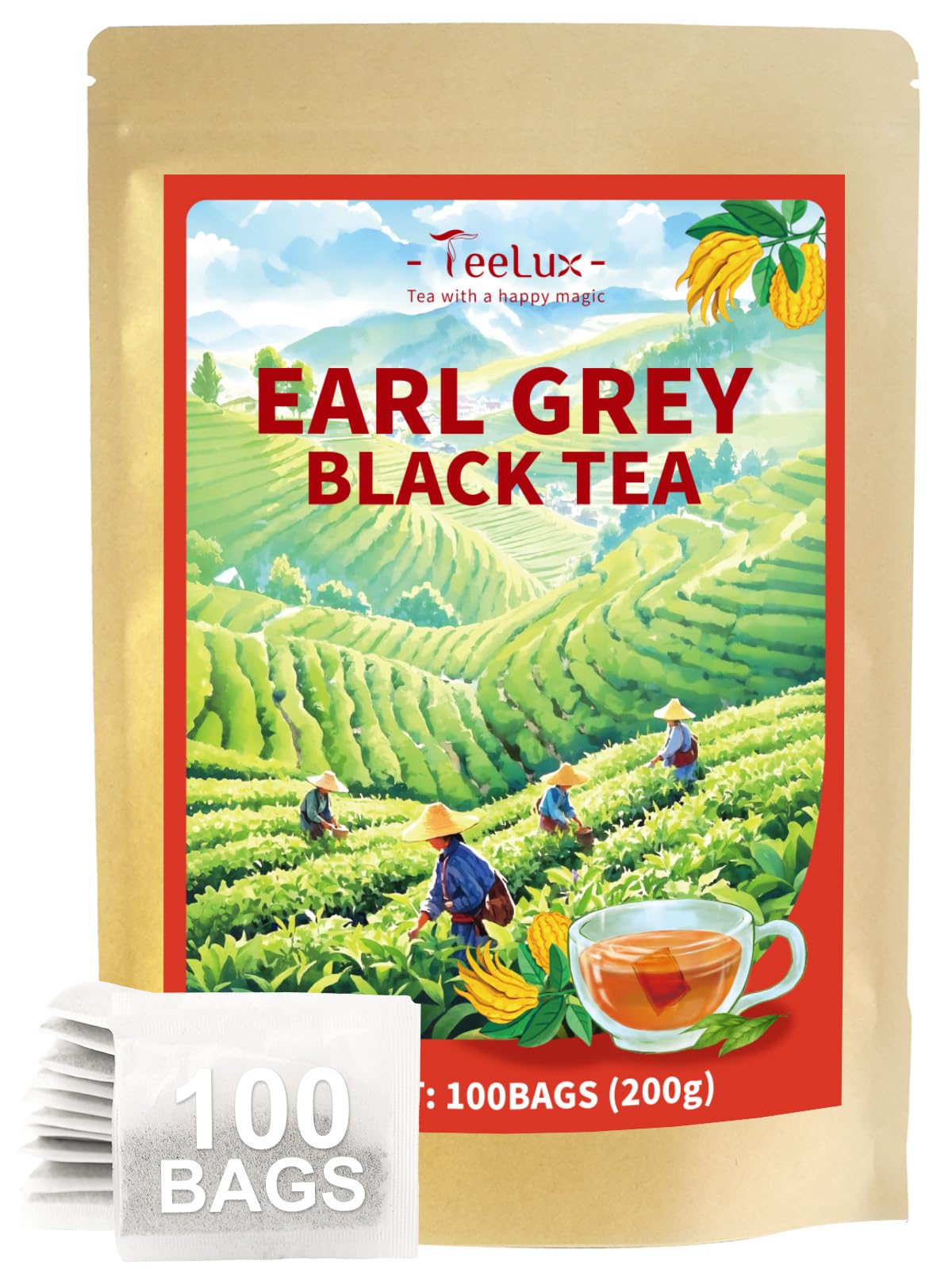 TeeLux Dandelion Leaf & Root Tea Bags 100 Count, Vegan, Rich Flavor, Premium Dandelion Tea, Natural Caffeine Free Herbal Tea — view 72