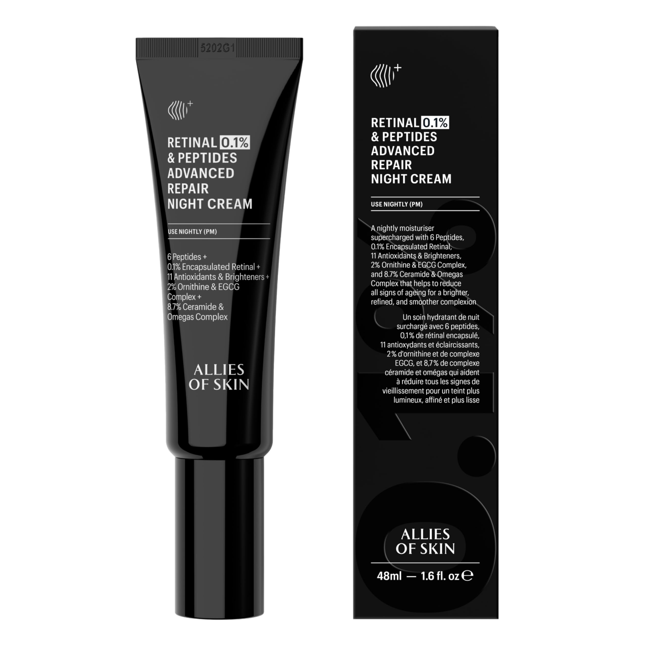 Allies Of Skin Multicolor 0.1% Retinal & Peptides Advanced Repair Night Cream 48Ml