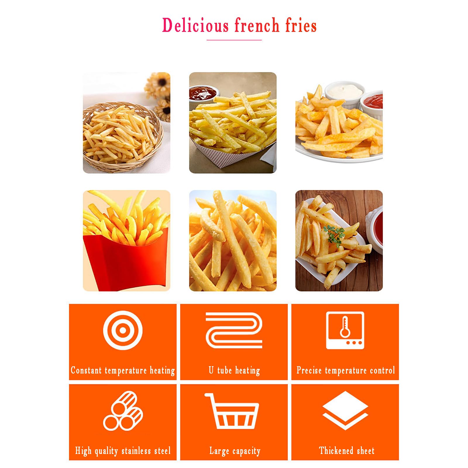 Scalda Patatine Fritte, Scalda Patatine Fritte, Gamma: (86-185 ° F), Mantiene Il Cibo Fritto Caldo E Croccante, Adatto per Servire Patatine Fritte, Anelli di Cipolla, Pollo Fritto, ECC.