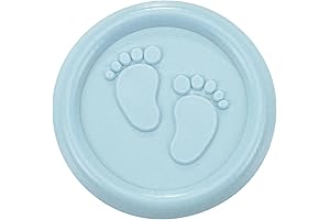 Yoption Baby Footprints Wax Seal Stickers, Set of 50 Blue Self Adhesive...
