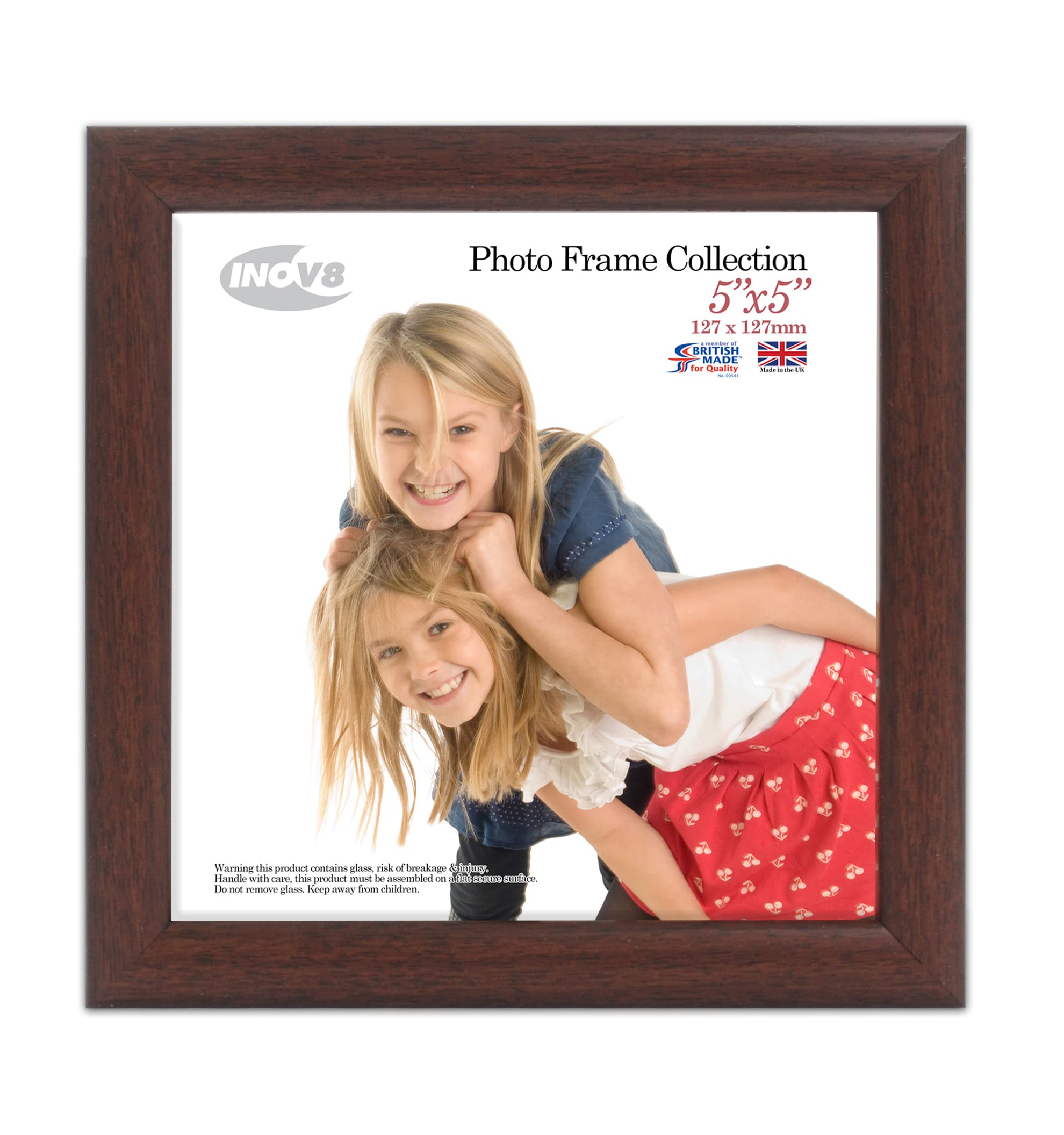 Inov8 Dark Oak Framing Pfvs-Vdok-55 Photo Frame, Wood, 5 X 5 Inch