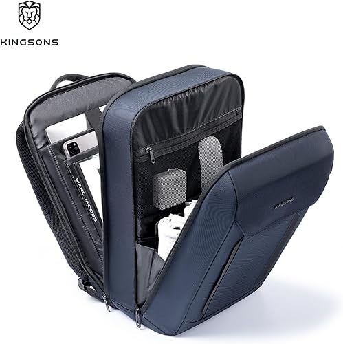 Miniatura 3 de Kingsons Mochila con compartimento para laptop de 15.6 pulgadas para hombre, impermeable, delgada, duradera, mochila de negocios para trabajo,