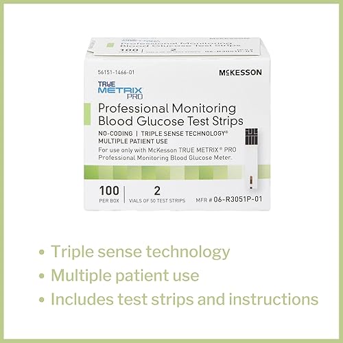 Miniatura 2 de McKesson True METRIX Tiras de prueba de glucosa en sangre para diabetes [1200 tiras] Sistema de monitoreo profesional, uso múltiple de pacientes