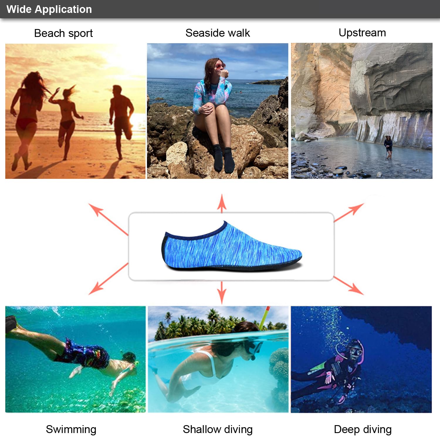 Calcetines de neopreno para playa y buceo, 2 mm de grosor, calcetines de arena y aleta para mujeres y hombres, ideales para voleibol
