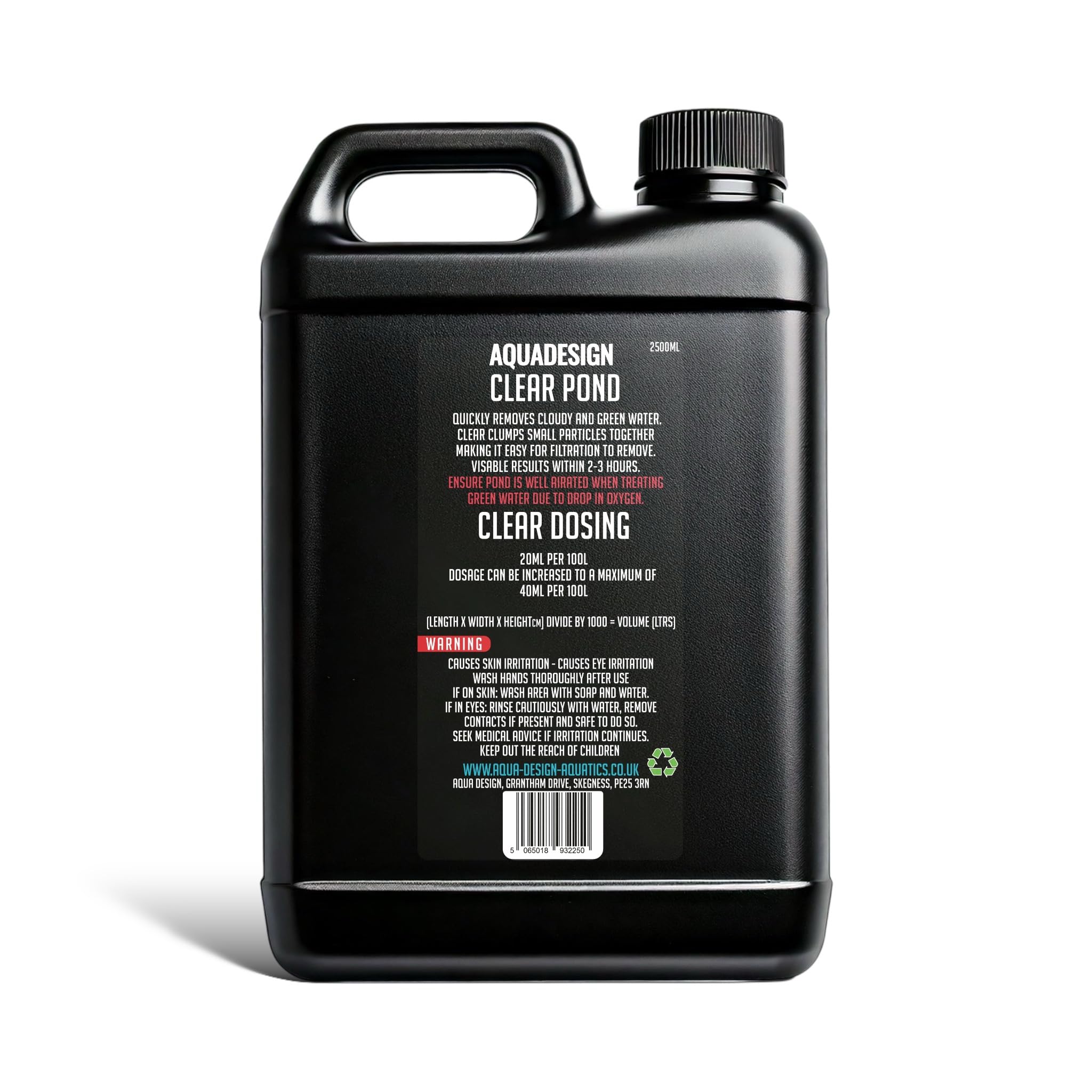 AquaDesign CLEAR POND Water Clarifier 2500ml - Clears Green & Cloudy Water - TREATS 12,500L - Image 2