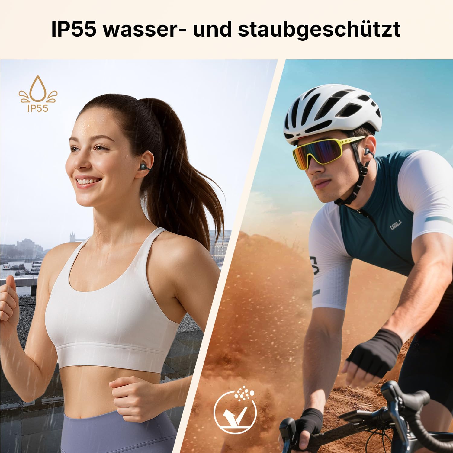 EarFun Clip Open Ear Kopfhörer Bluetooth, komfortabler Sitz, 10.8 mm Carbon-Treiber, Hi-Res Audio, LDAC, BassSurge, 40 Std. Akku, klare Anrufe, Clip-On Earbuds mit Bluetooth 6, Multipoint, IP55, APP