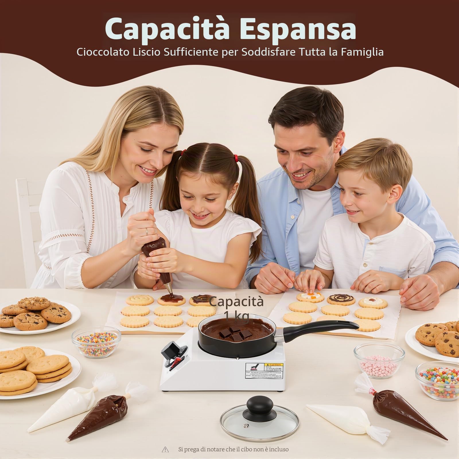 Temperatrice per cioccolato elettrico, macchina per temperare il cioccolato, dispositivo di fusione cioccolato fai-da-te, ciotola di fusione per cioccolato, temperatrice per cioccolato, temperatrice