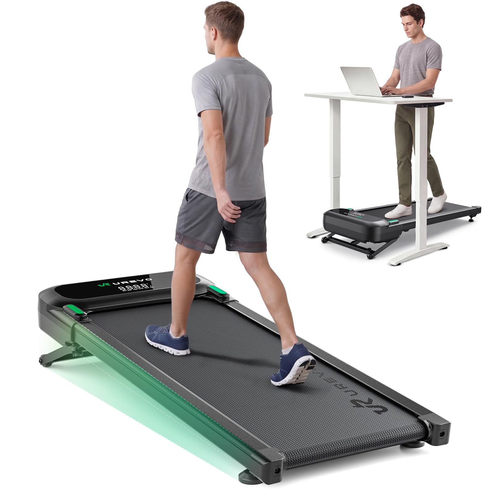 UREVO 12% Auto Incline Walking Pad Treadmill, Ultra-Quiet, AI App