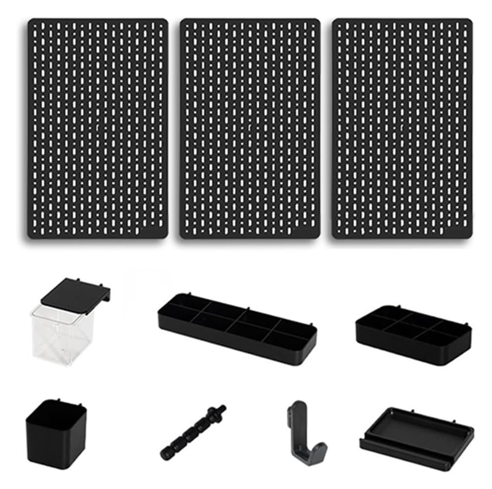 Muro Panel Perforado Para Herramientas Kit Organizador De Tablero Perforado De 3 Piezas, Estante De Almacenamiento De Herramientas De Poliestireno Montado En La Pared Con Accesorios For Organizador De