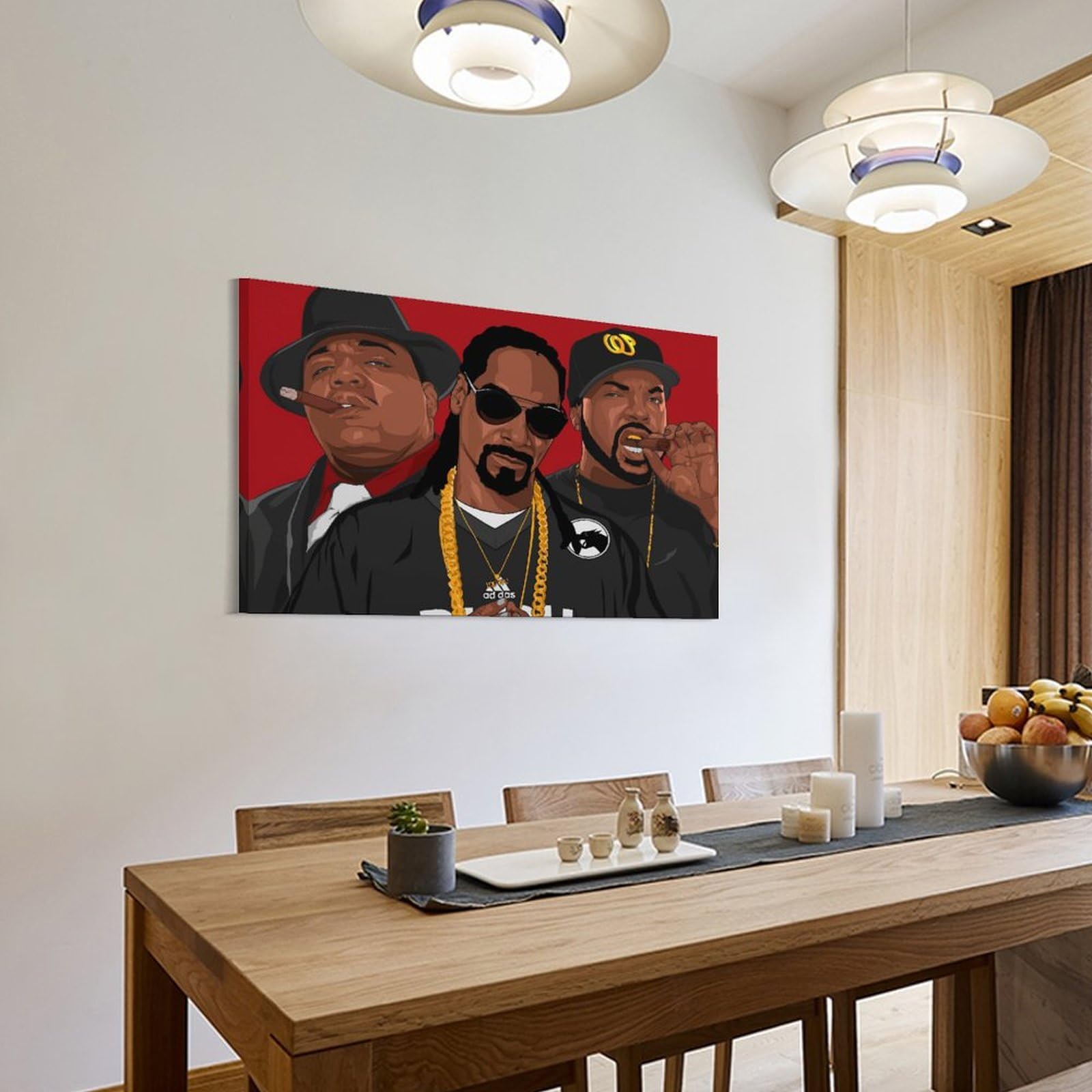 Poster artistico da parete con motivo cantante rap hip hop e tutte le stelle (5) (1), stampa artistica da parete, poster decorativo per la casa, 40 x 60 cm