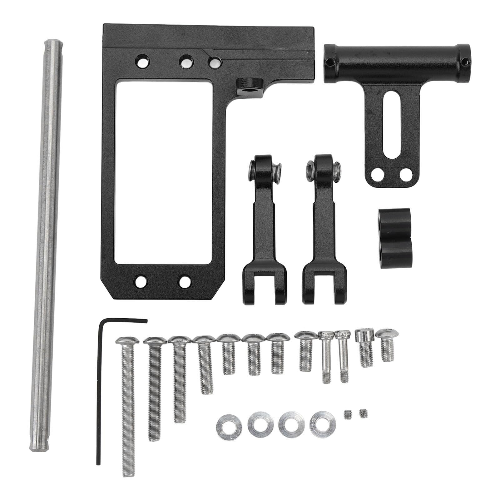 Pilipane RC Servo Mount Pull Rod Kit Aluminum Alloy Hydraulic Steering Linkage Rod Set for VP F10 1/10 RC Cars Black