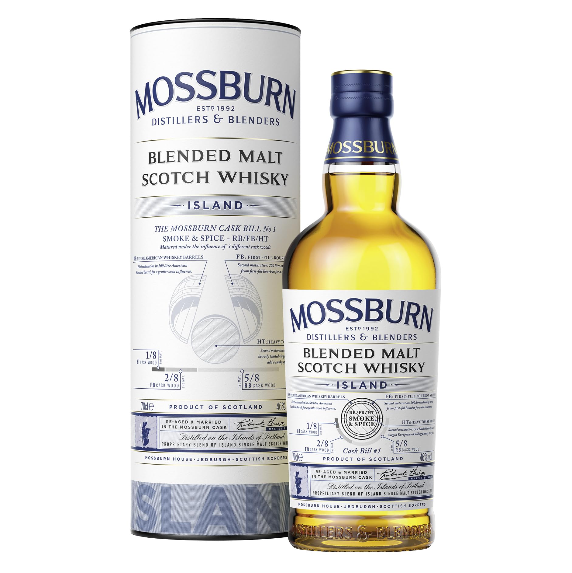 Mossburn Island Blended Malt Scotch Whisky, 70 cl
