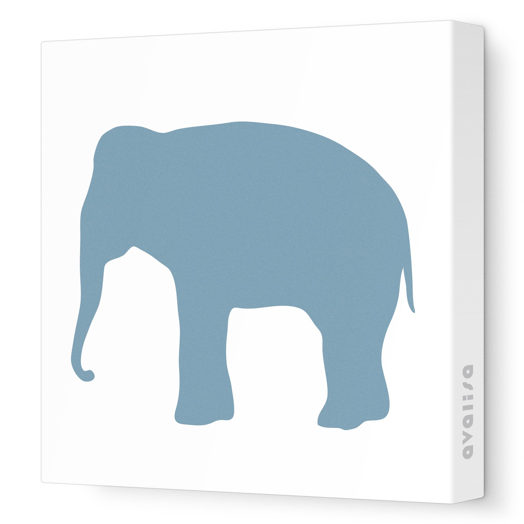 Avalisa Stretched Canvas Elephant Nursery Wall Art, Blue/Grey, 36" x 36"