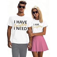 Valentines Shirts for Couples Matching T-Shirt Love Hearts Letter Print Tee Tops