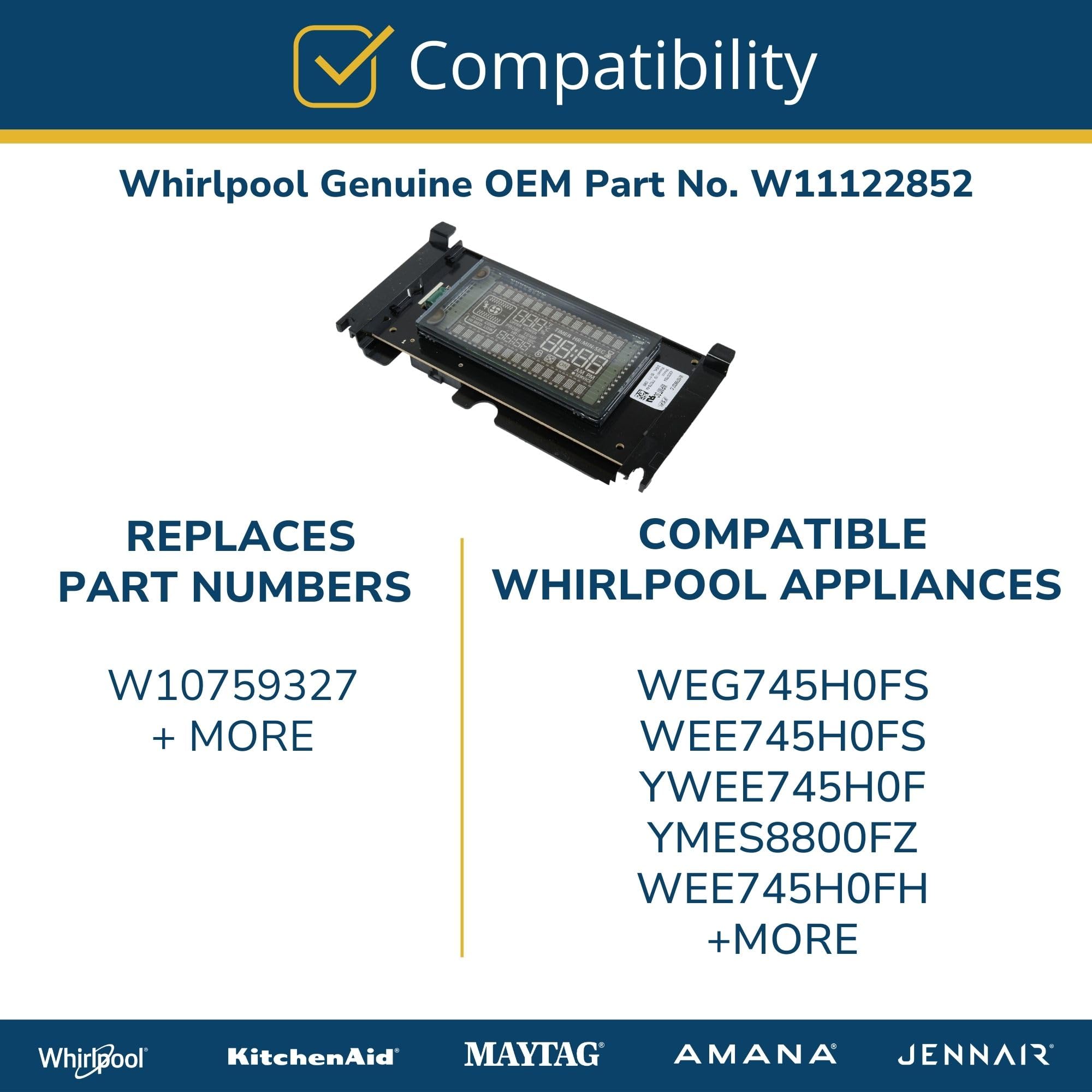 Scheda Di Controllo Whirlpool Range WPW10273385, Sovrapposizione Nera, Come Nuova - Foto 6