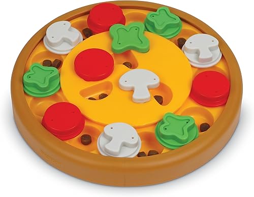 Brightkins Pizza Party! Treat Puzzle - Juguetes de enriquecimiento para perros para estimulación mental, regalos interactivos para cachorros