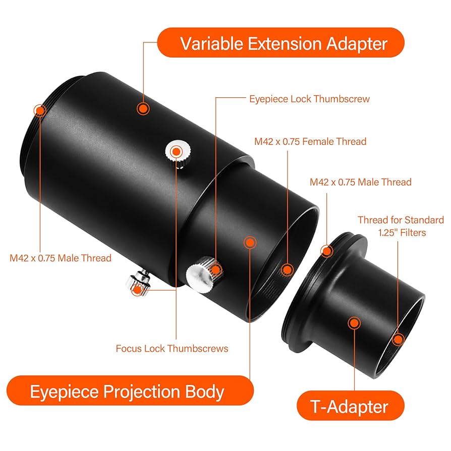 Astromania 1.25?&quot;ユニバーサルt-adapter???Primeフォーカス写真用 dwos6rj Amazon.com : Astromania Telescope Photo Adapters, Metal