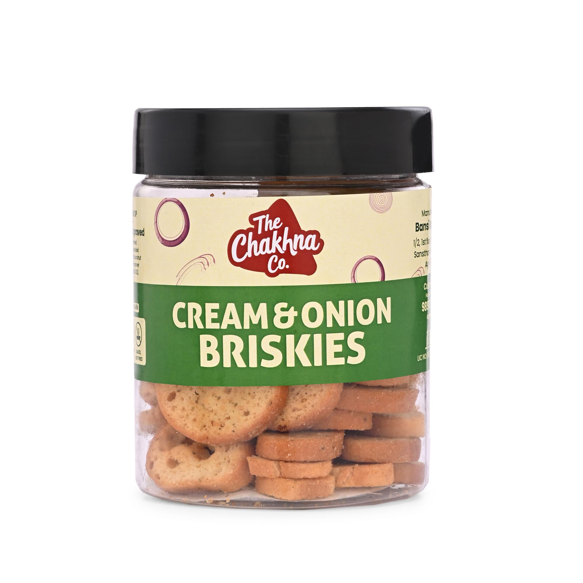 Cream & Onion Briskies | Premium Party Snacks | The Chakhna Co. | Crispy Mini Rusks | Savory Indian Snacks | 90g-image-49