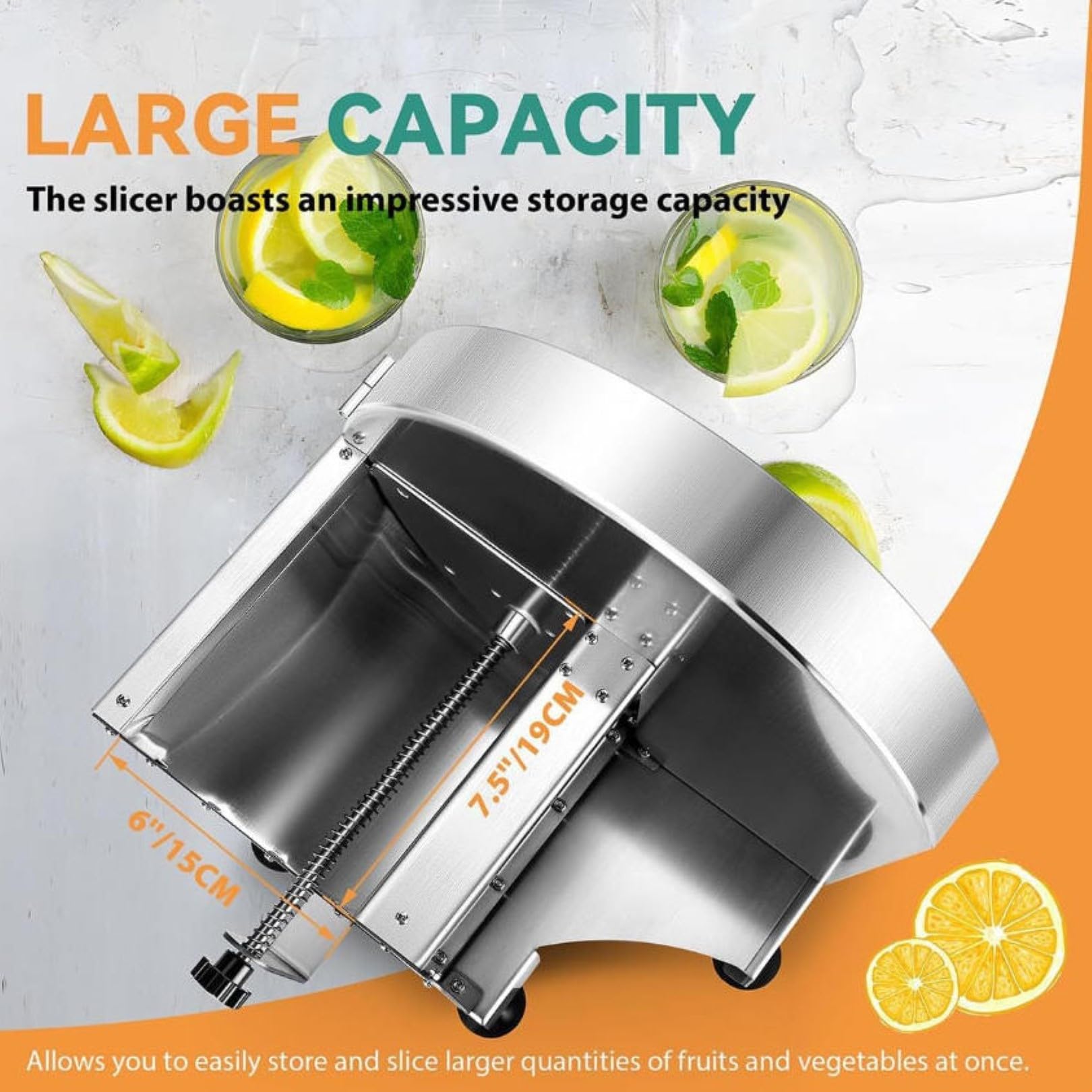 Cortador manual de frutas y verduras, grosor ajustable de 0 a 12 mm, acero inoxidable para limón, patata, tomate, hogar, restaurante