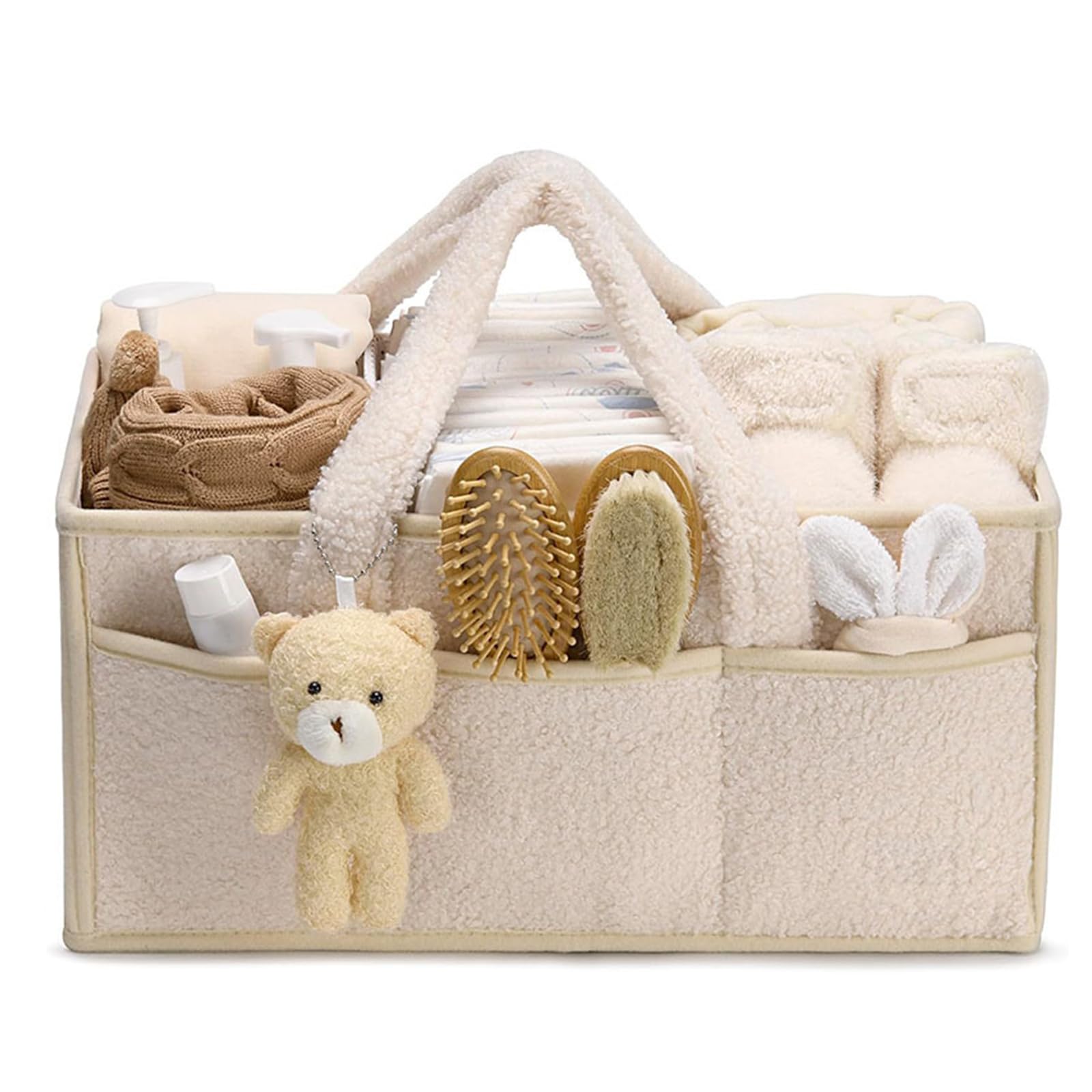 Comioke Porta Pannolini, Borsa Porta Pannolini Organizer, Cestini Portaoggetti Neonato, Cestino con Scomparti e Maniglie - Regalo Neonato, OrganizerPer Neonati,Cestino