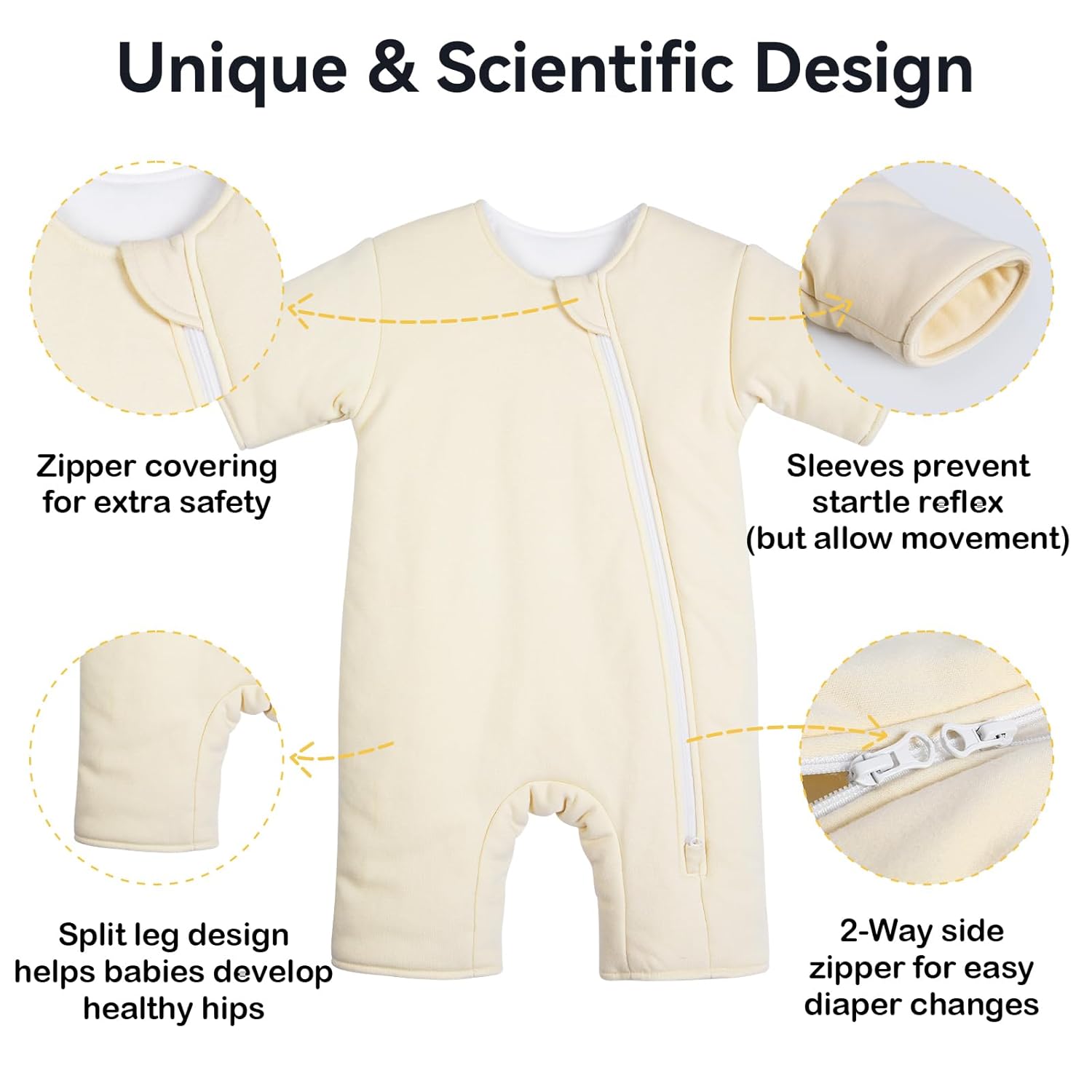 Baby Transition Sleep Sack 9-12 Months 100% Cotton Warm Thick Transition Swaddles for Newborns Infant Long Sleeve Sleep Sack with Feet Baby Wearable Blanket 2-Way Zipper Easy Diaper Changes