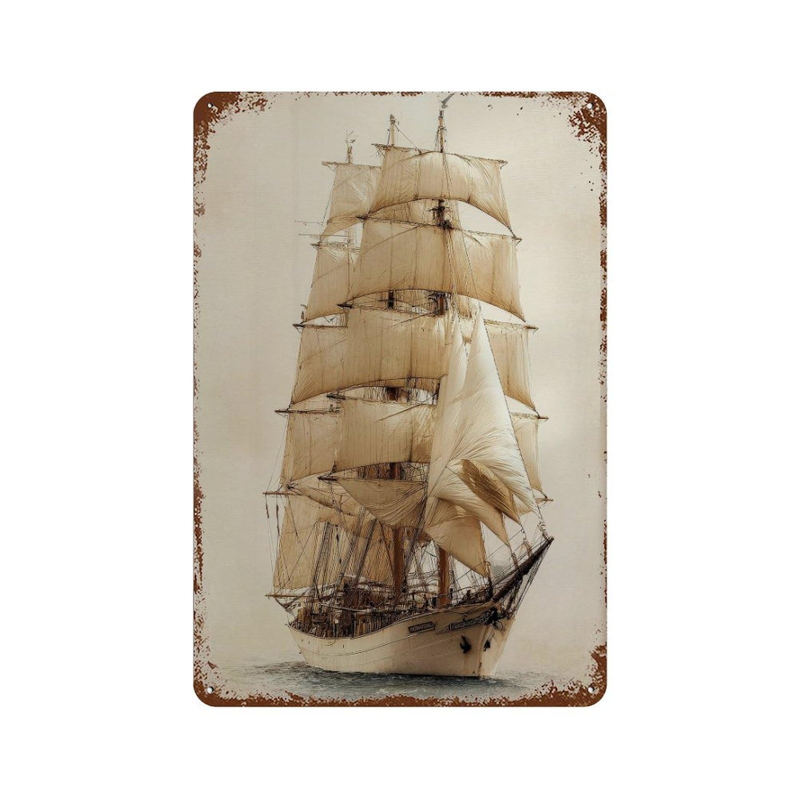 xiaoxiaoshen Tall Ship. Maritime Nautical Classic Wall Decor Art Metal Tin Poster Modern Home Decor Art Home Bar Shop Decorations Vintage Sign 30x20cm