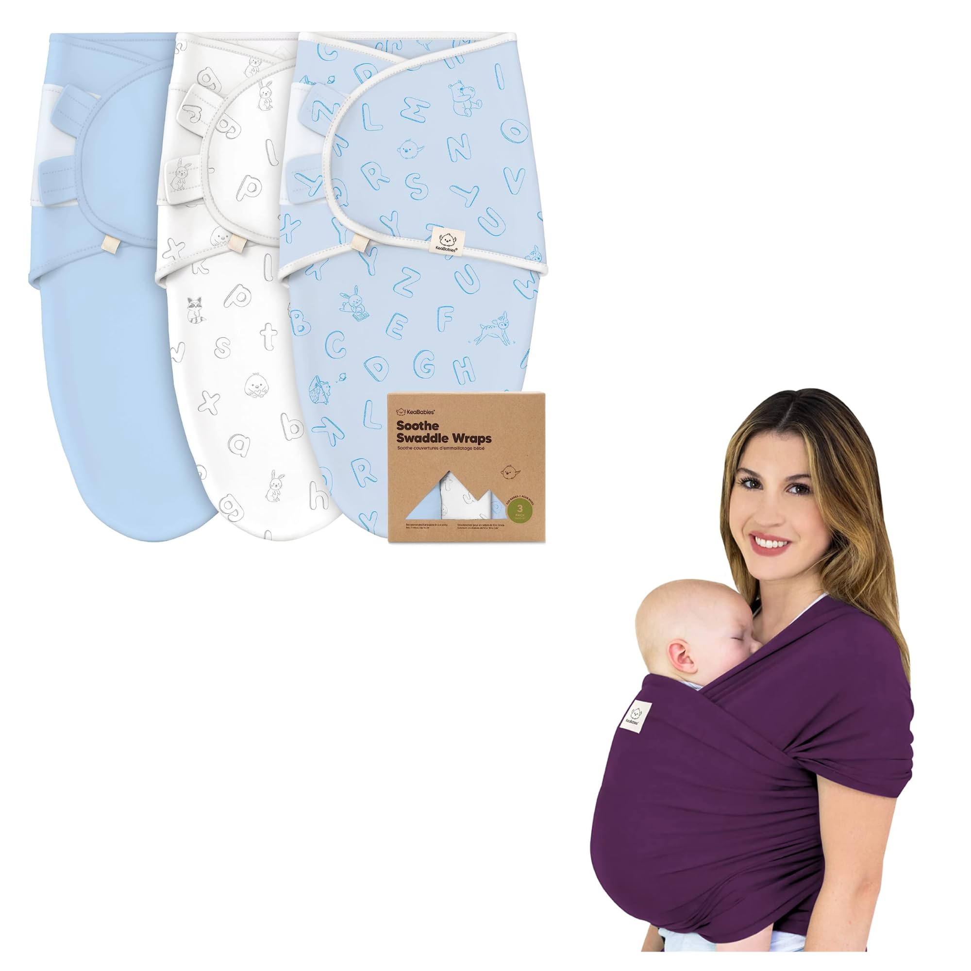 Amazon.com: KeaBabies Organic Cotton Baby Swaddle - 3-Pack Newborn