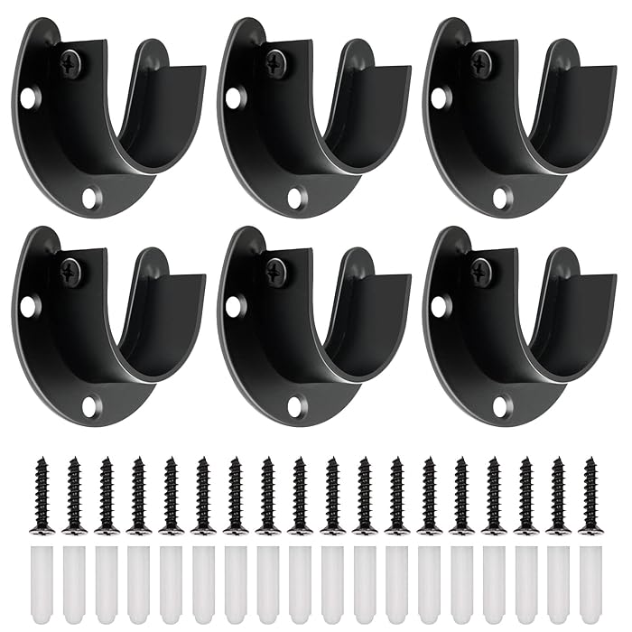 Buy Closet Rod Bracket, Heavy Duty Closet Rod Support Black Stainless