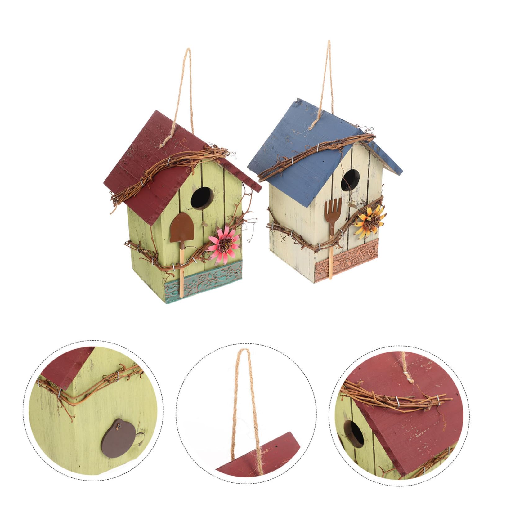 2stücke Holz Vogelhaus Für Kleine Vögel Handgefertigte Nistkästen Für Garten Und Balkon Sicheres Und Gemütliches Zuhause Für Wellensittiche Und Andere Haustiere