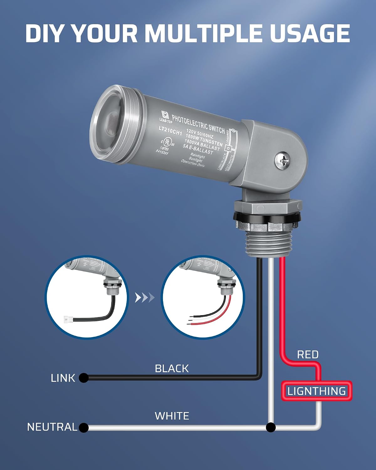 DEWENWILS 120VAC Dusk to Dawn Sensor image 5