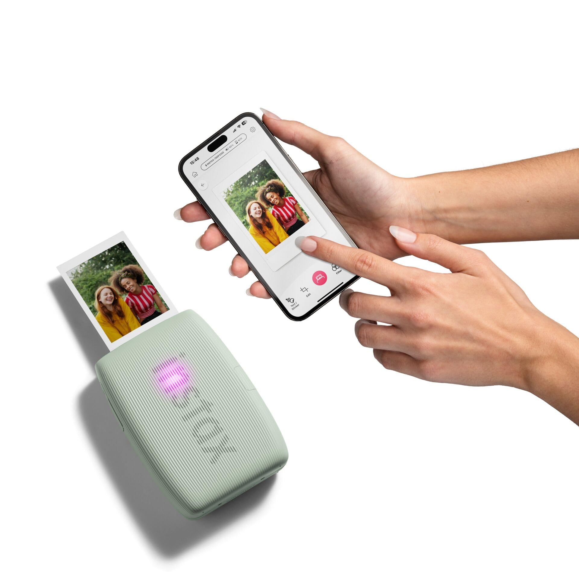 INSTAX mini film format Link 3 smartphone photo printer, Bluetooth connection, Exclusive photo editing App, suitable for iOS/Android smartphones, Sage Green finish - 5