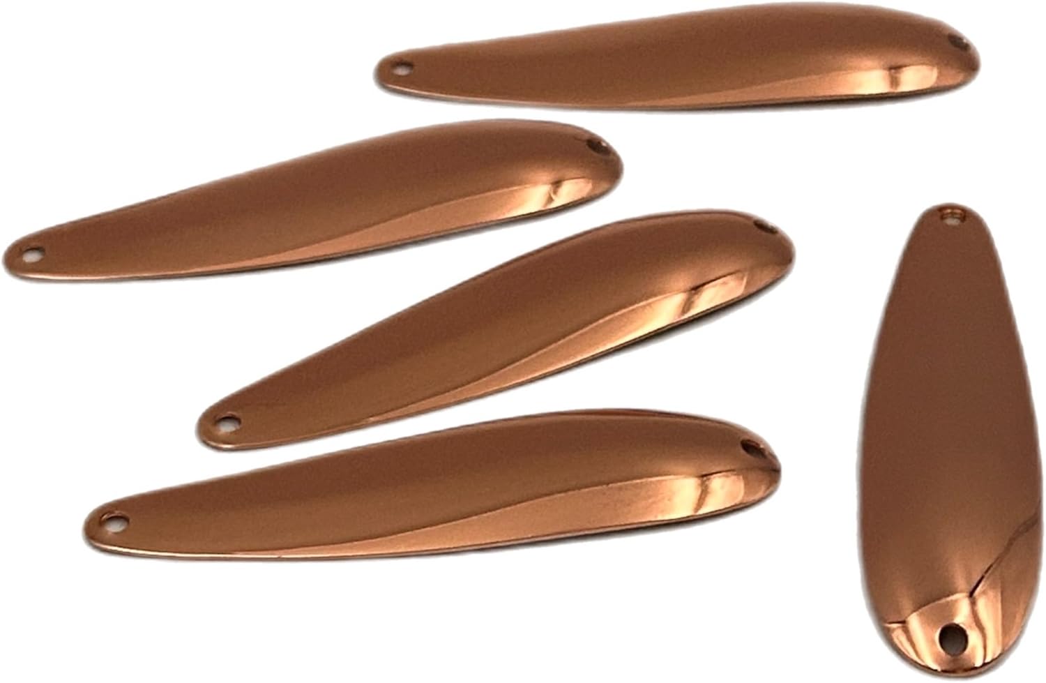 Trolling Spoon Copper Smooth for Lure Making Supplies DIY Lure Part for Spinnerbait Inline Spinner Blade Made in USA 10 Pack 100% Copper Trolling Spoon