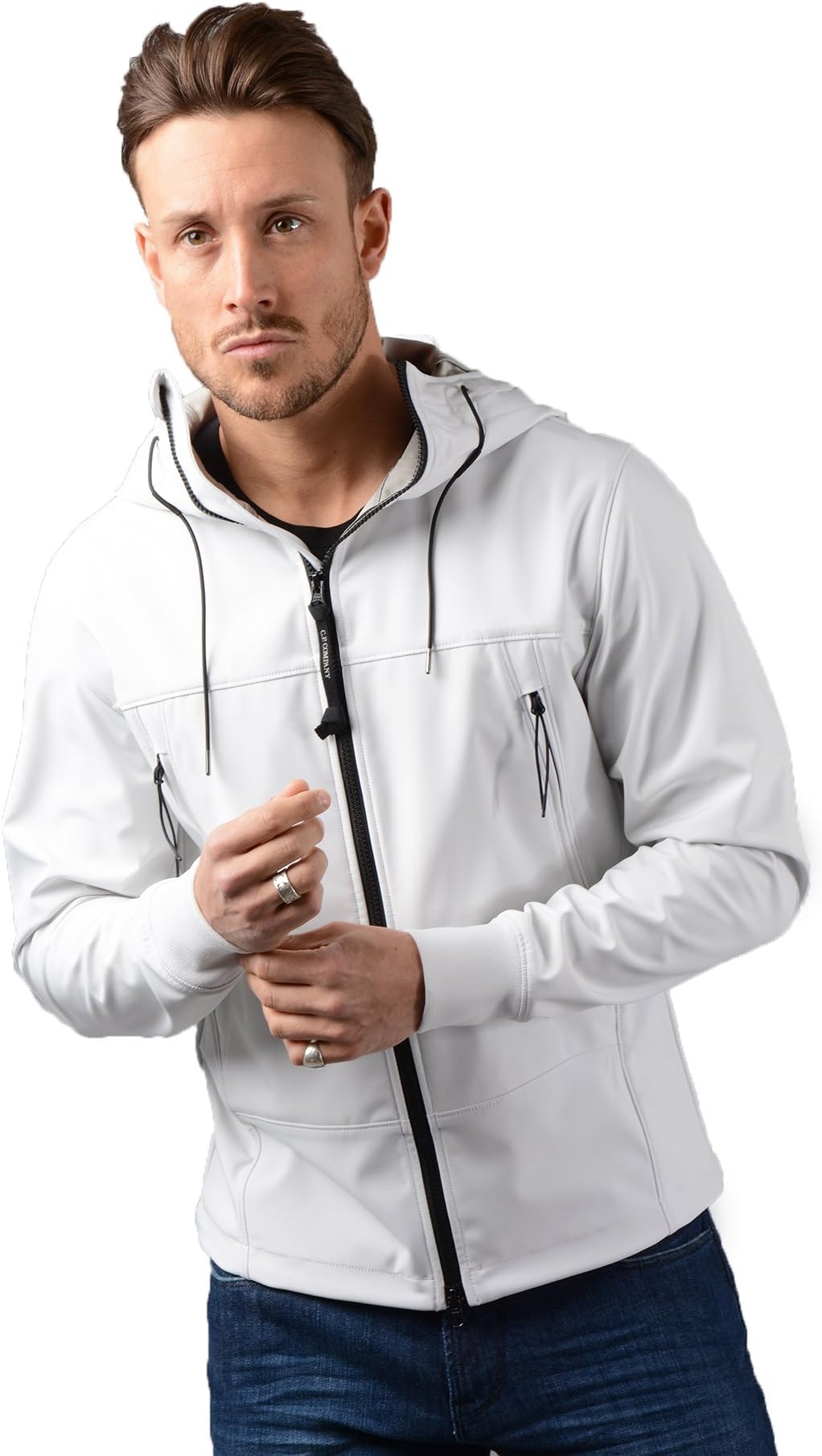 CP Company- Mens 028A Shell Goggle Jacket in White