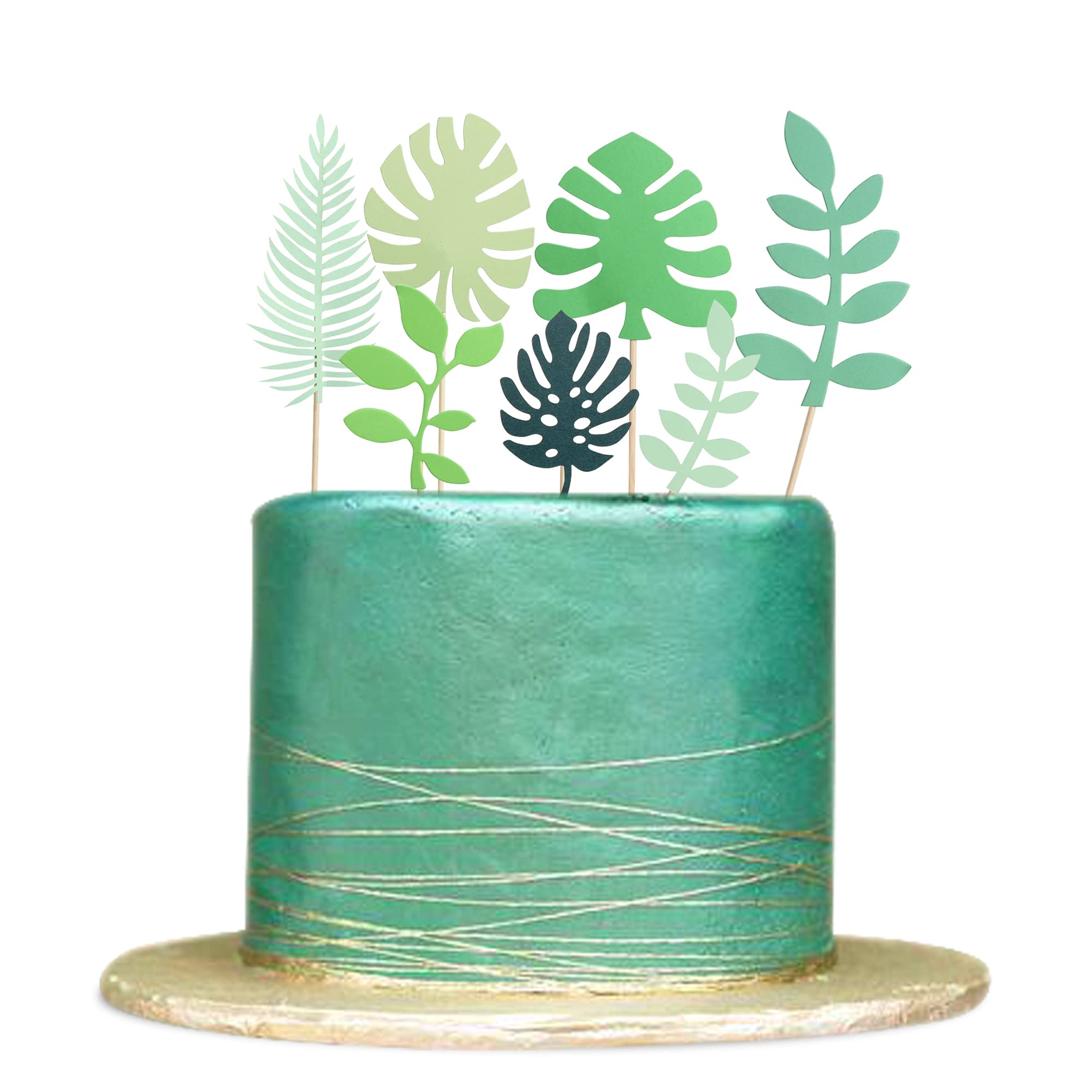 Buy 14Pcs Tropical Palm Leaves Cake Toppers Palm Leaf Jungle Cake